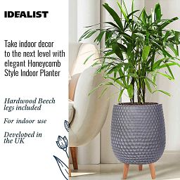 IDEALIST Lite Honeycomb Style Egg Planter on Legs, Round Pot Plant Stand Indoor