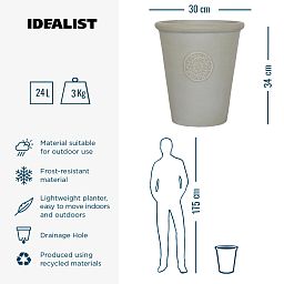 IDEALIST Lite Rustic Style Rolled Rim Vase Outdoor Planter