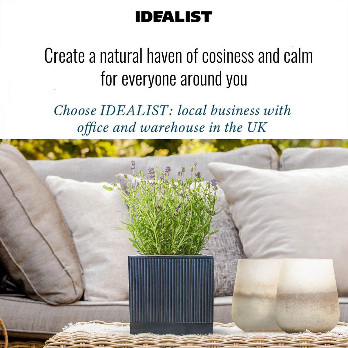 IDEALIST Lite Ribbed Square Outdoor Planter