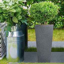 IDEALIST Lite Textured Concrete Effect Tall Tapered Outdoor Planter