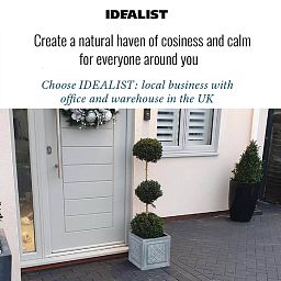 IDEALIST Lite Faux Lead Lattice Planter Light Concrete Square Box