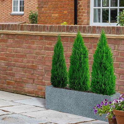 IDEALIST Lite Textured Concrete Effect Trough Outdoor Planter