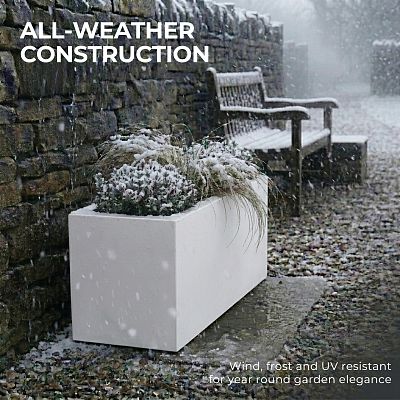 IDEALIST Lite Contemporary Light Concrete High Trough Planter