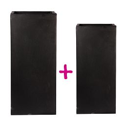 IDEALIST Lite Tall Square Contemporary Light Concrete Planter Set