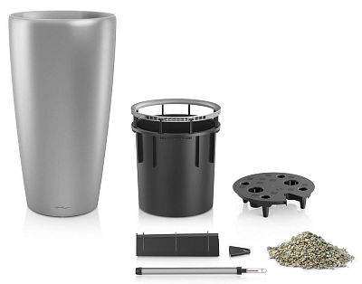 LECHUZA Rondo Round Tall Poly Resin Self-watering Planter