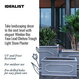 IDEALIST Lite Faux Lead Chelsea Light Concrete Through Planter