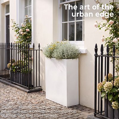 IDEALIST Lite Narrow Contemporary Light Concrete Trough Planter