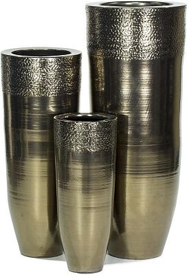 Glaze Round Tall Polystone Indoor Planter