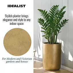 IDEALIST Lite Tall Round Metallic Indoor Planter