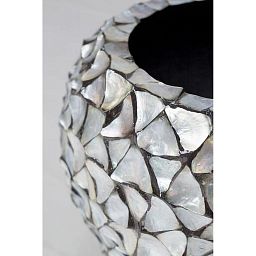 Shell 80 Round Tall Polystone Indoor Planter