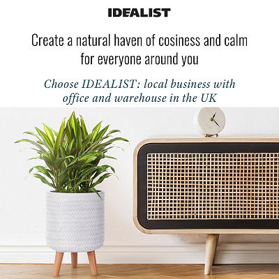 IDEALIST Lite Plaited Style Cylinder Planter on Legs, Round Pot Plant Stand Indoor
