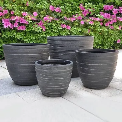 IDEALIST Lite Row Light Concrete Egg Planter