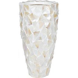 Shell Conical Round Tall Polystone Indoor Planter