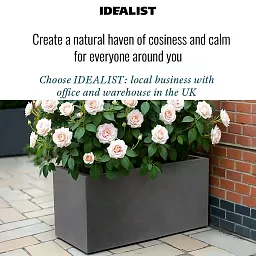 IDEALIST Lite Contemporary Light Concrete High Trough Planter Set