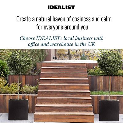IDEALIST Lite Square Box Contemporary Light Concrete Planter Set