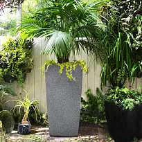 IDEALIST Lite Textured Concrete Effect Garden Tall Grey Planter, Outdo...