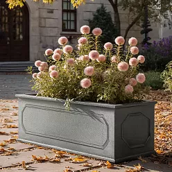 Stuart Fiberglass Trough Planter Faux Lead Pot In/Out