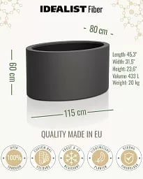 ELLI Oval Outdoor Fibreglass Planter