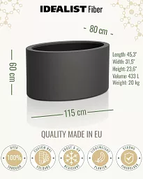 ELLI Oval Outdoor Fibreglass Planter