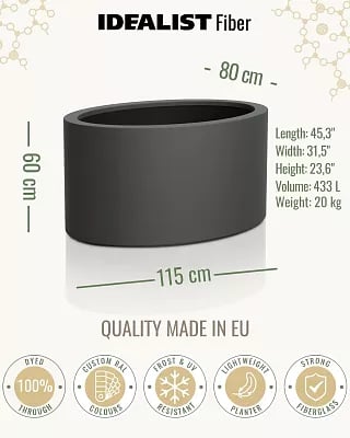 ELLI Oval Outdoor Fibreglass Planter