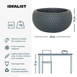 IDEALIST Lite Honeycomb Style Bowl Outdoor Planter