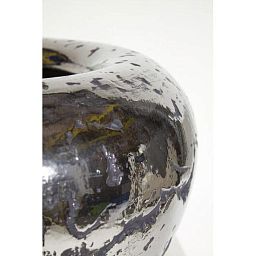 Luxury Ancient Chrome Bowl Polystone Indoor Planter