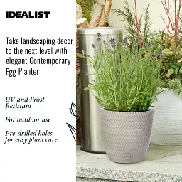 IDEALIST Lite Plaited Style Round Planter Outdoor Plant Pot