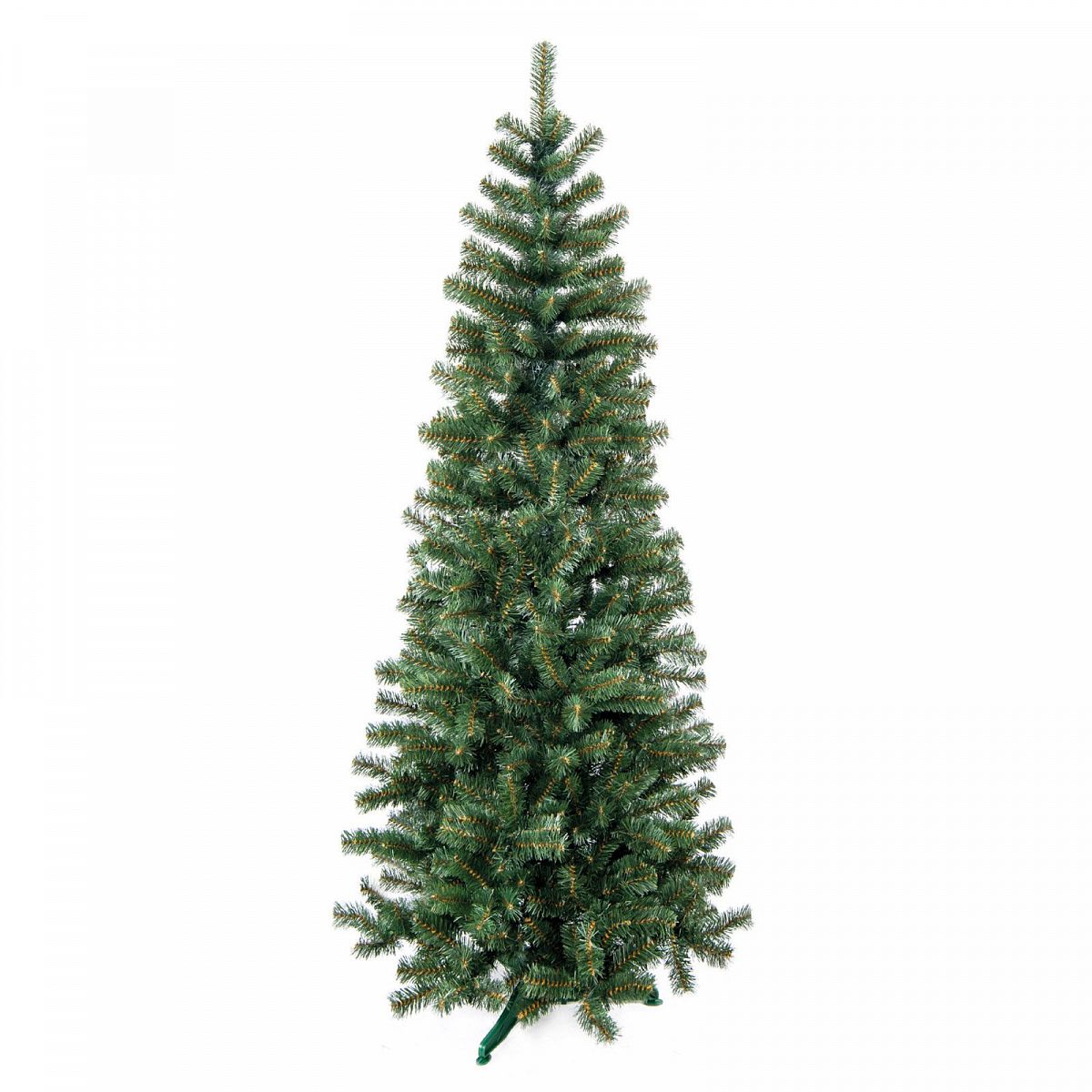 XMMS Edinburgh Artificial Slim Christmas Tree with Tree Skirt & Cotton Gloves Pine Green Needles