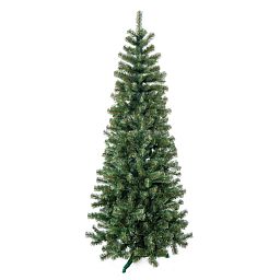 XMMS Edinburgh Artificial Slim Christmas Tree with Tree Skirt & Cotton Gloves Pine Green Needles