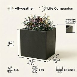 IDEALIST Lite Square Box Contemporary Light Concrete Planter