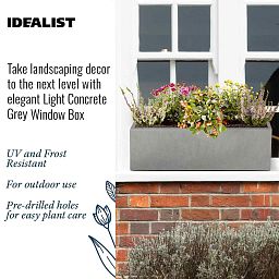 IDEALIST Lite Window Box Light Concrete Planter