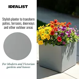 IDEALIST Lite Square Box Contemporary Light Concrete Planter