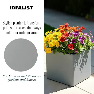 IDEALIST Lite Square Box Contemporary Light Concrete Planter