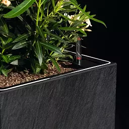 LECHUZA CANTO Slatestone Low Square Poly Resin Self-watering Planter