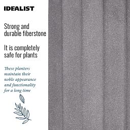 IDEALIST Lite Modern Ribbed Cylinder Planter on Legs, Round Pot Plant Stand Indoor