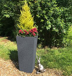 IDEALIST Lite Textured Concrete Effect Tall Tapered Outdoor Planter