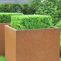 Andes Cube Corten Steel Outdoor Planter