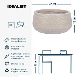 IDEALIST Lite Plaited Style Bowl Outdoor Planter