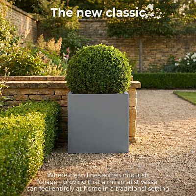 IDEALIST Lite Square Box Contemporary Light Concrete Planter