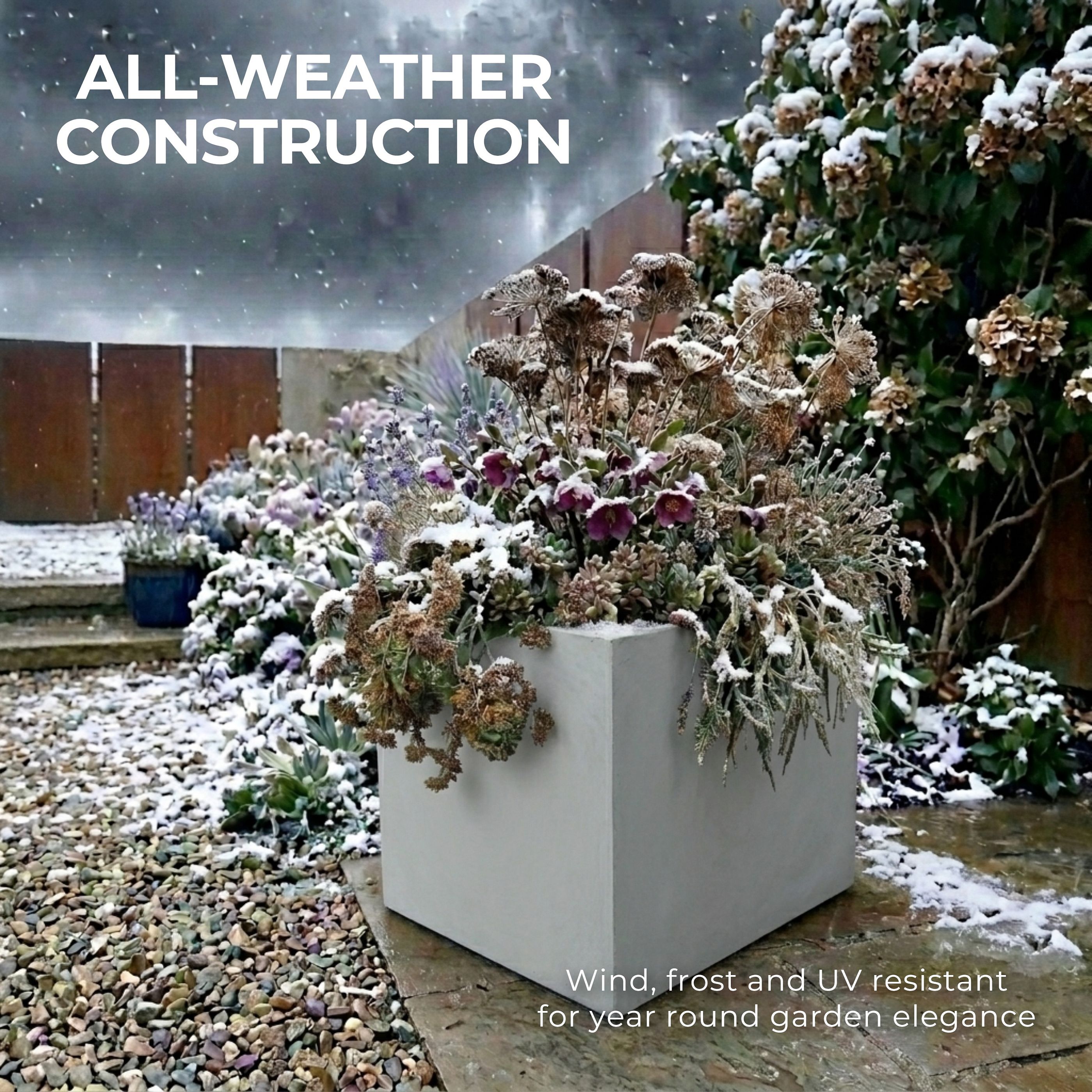 IDEALIST Lite Square Box Contemporary Light Concrete Planter