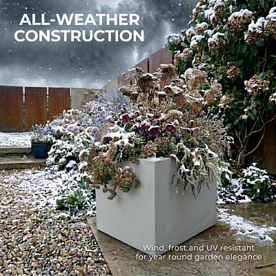 IDEALIST Lite Square Box Contemporary Light Concrete Planter