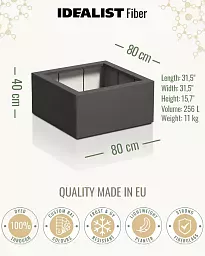 PURE Low Cube Outdoor Fibreglass Planter