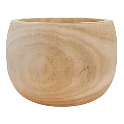 HORTICO ECO Wooden House Planter Round Indoor Plant Pot for House Plants with Waterproof Liner