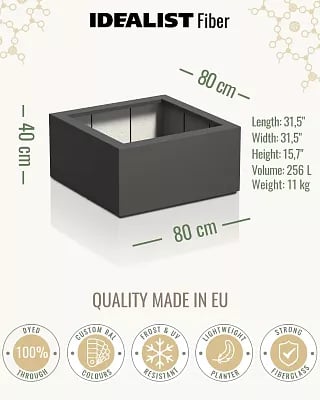 PURE Low Cube Outdoor Fibreglass Planter