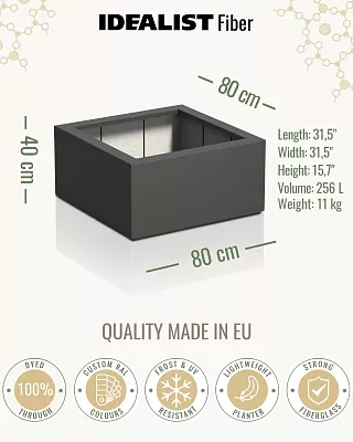PURE Low Cube Outdoor Fibreglass Planter