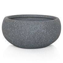IDEALIST Lite Textured Grey Concrete Effect Garden Bowl Planter, Outdo...