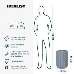 IDEALIST Lite Modern Ribbed Cylinder Round Outdoor Planter