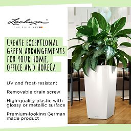 LECHUZA CUBICO Square Tall Poly Resin Self-watering Planter