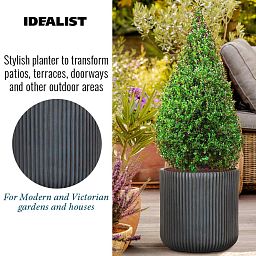 IDEALIST Lite Ribbed Round Outdoor Planter