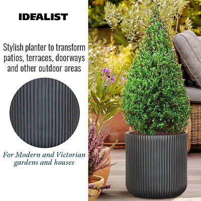 IDEALIST Lite Ribbed Round Outdoor Planter